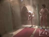 Sh1640# Shower filled with naked women. Slender and small, with a large and small breasts. Everyone 