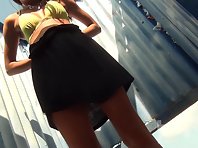 Bc1773# In sight of Beach cabin voyeur cam of a beautiful young woman. She has big tits and elasti
