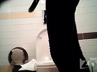 Wc1833# Slim babe with beautiful hair on pussy in gray panties. Our girls toilets hidden cams took