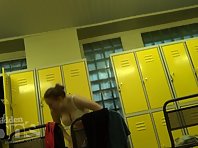 Lo1398# Blonde with small tits and beautiful hair on pussy wiped off after a shower. Our cameraman